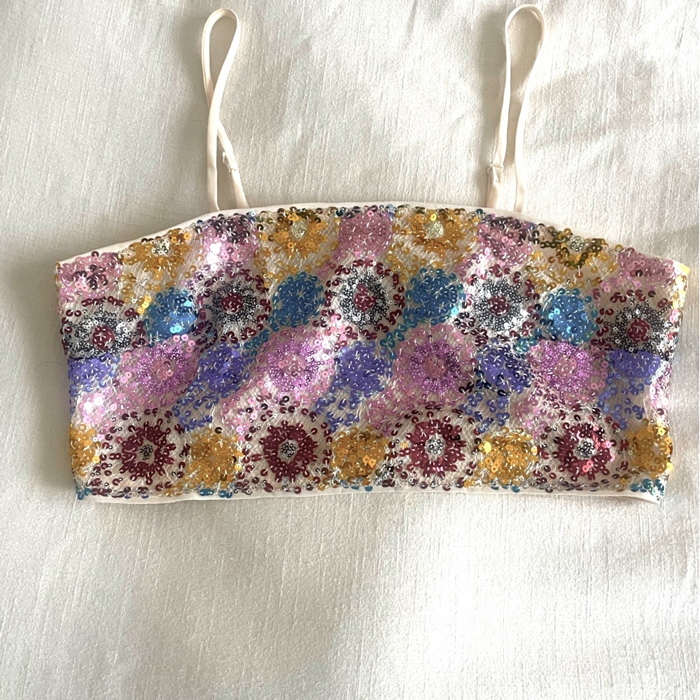 12th Tribe Dynamo Sequin Crop Top SIZE M